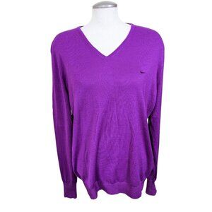 Nike Golf Unisex XL Royal Purple Pull Over Sweater V Neck Wool Blend Logo Soft